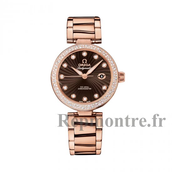 Omega De Ville Ladymatic 34mm Montre Copie Femme Marron O42565342063001 - Cliquez sur l'image pour la fermer