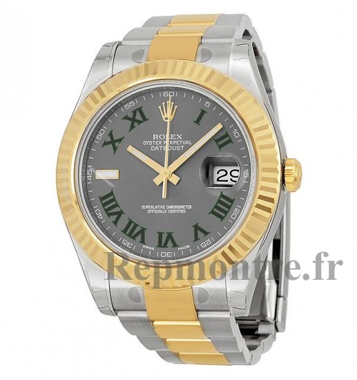 Réplique Rolex Datejust II Gris Roman Cadran 18kt Or Jaune Lunette Deux Tons Oyster Bracelet 116333GYRO - Cliquez sur l'image pour la fermer