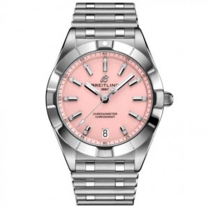 Copie de Breitling Chronomat 32 Diamants Pink Dial Acier inoxydable A77310101K1A1
