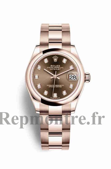 AAA de haute Réplique montre Rolex Datejust 31 Everose 278245 Set chocolat Cadran - Cliquez sur l'image pour la fermer