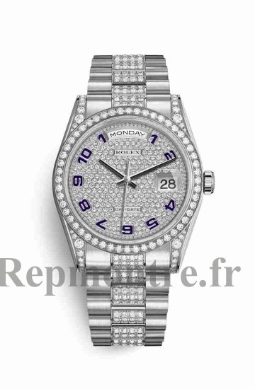 Réplique montre Rolex Day-Date 36 Cosses en blanc de 118389 Cadran de m118389-0020 - Cliquez sur l'image pour la fermer