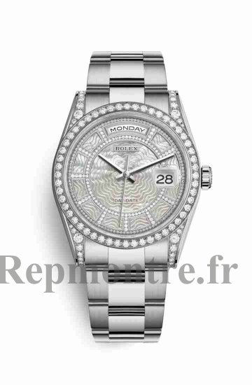 Réplique de montre Rolex Day-Date 36 sertissage 118389 Carousel de nacre blanche Cadran m118389-0097 - Cliquez sur l'image pour la fermer