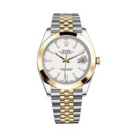 Rolex Datejust 41mm blanc Dial 126303 Acier et montre Jubilee Or Jaune 18K