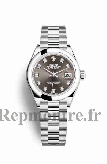 Réplique montre Rolex Datejust 28 279166 Set de gris fonce Cadran m279166-0011 - Cliquez sur l'image pour la fermer