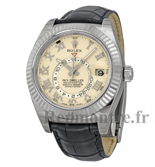 Réplique Rolex Sky Dweller Ivoire Cadran Noir Cuir 326139IVRL - Cliquez sur l'image pour la fermer