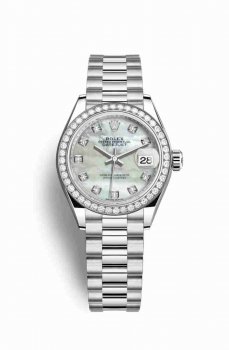 Réplique montre Rolex Datejust 28 279136BR Blanc nacre sertie de Cadran m279136rbr-0008