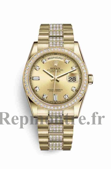 Réplique montre Rolex Day-Date 36 jaune 18 ct 118348 champagne serti de Cadran m118348-0029 - Cliquez sur l'image pour la fermer