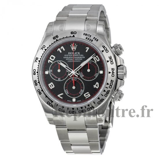 Rolex Daytona Noir Arabic Dial 116509 Oyster Bracelet 18k Montre en or blanc - Cliquez sur l'image pour la fermer