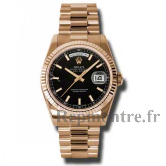 Réplique Rolex Day-Date Cadran Noir 18K Everose Rose President Dames 118235BKSP - Cliquez sur l'image pour la fermer