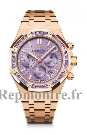 Replique Audemars Piguet Royal Oak Chronograph Frosted Rose Gold Purple Index 34mm Bracelet 26319OR.AY.1256OR.01 - Cliquez sur l'image pour la fermer