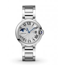 Replique Montre Cartier Ballon Bleu Moonphase 37 mm Acier inoxydable Unisex WSBB0050