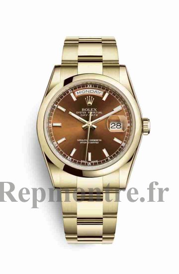 Réplique montre Rolex Day-Date 36 jaune 18 ct 118208 Cognac Cadran m118208-0343 - Cliquez sur l'image pour la fermer