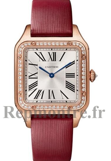 Copie de Cartier Santos Dumont Large Quartz Or Rose Diamants Dames WJSA0018 - Cliquez sur l'image pour la fermer