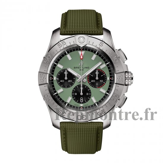 Breitling Avenger Chronographe B01 44mm Copie montre Homme Cuir Vert AB0147101L1X1 - Cliquez sur l'image pour la fermer