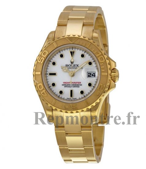 Réplique Rolex Yacht-Master Blanc 18kt Or Jaune Dames 169628WSO - Cliquez sur l'image pour la fermer