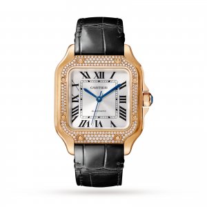 Cartier Santos De Cartier Copie montre Moyenne Automatique Or Rose Diamants WJSA0012