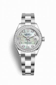 Réplique montre Rolex Datejust 28 blanc Roles 279384RBR Blanc nacre sertie de Cadran m279384rbr-0012