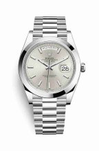 Réplique de montre Rolex Day-Date 40 228206 Motif a rayures argentees Cadran m228206-0034