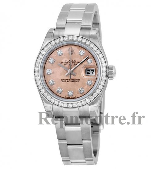 Réplique Rolex Dames Datejust Rose Crystal Cadran Acier et 18kt Blanc Or Diamant Dames 179384GCDO - Cliquez sur l'image pour la fermer