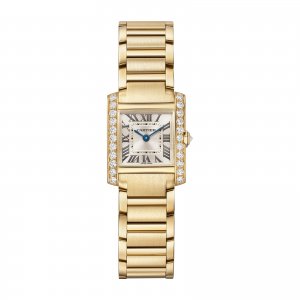 Cartier Tank Frannaise Replique montre Petit Quartz Or Jaune Diamants WJTA0039