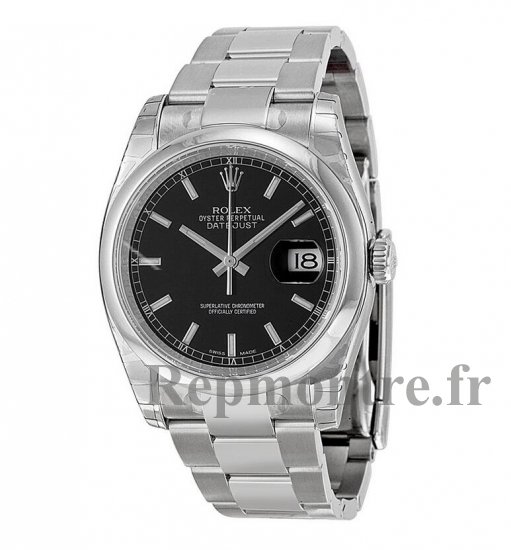 Réplique Rolex Datejust Noir Indice glace Cadran Oyster Bracelet 116200BKSO - Cliquez sur l'image pour la fermer