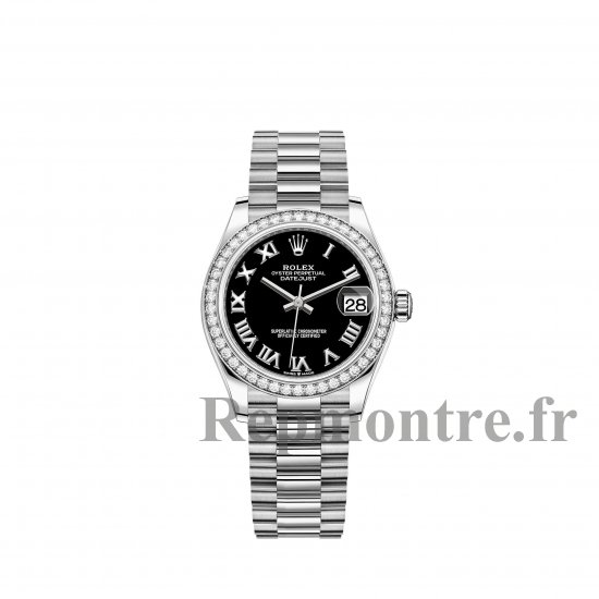 Réplique Rolex Datejust 31 Bracelet President en or blanc avec cadran noir - Cliquez sur l'image pour la fermer