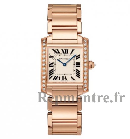 Replique Cartier Tank Francaise Moyen Or Rose & Diamants WJTA0023 - Cliquez sur l'image pour la fermer