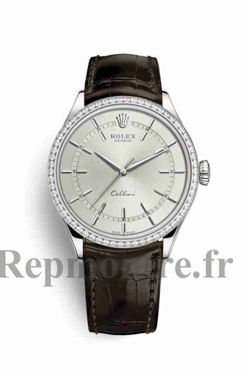 AAA de haute Réplique montre Rolex Cellini Time 50709RBR Cadran rhodium - Cliquez sur l'image pour la fermer