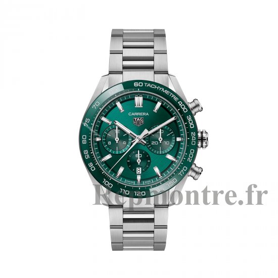 TAG Heuer Carrera Chronographe 44 mm Copie montre pour homme Acier inoxydable vert CBN2A1N.BA0643 - Cliquez sur l'image pour la fermer