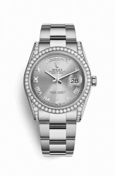Réplique montre Rolex Day-Date 36 Cosses en blanc de 118389 Cadran rhodium m118389-0121