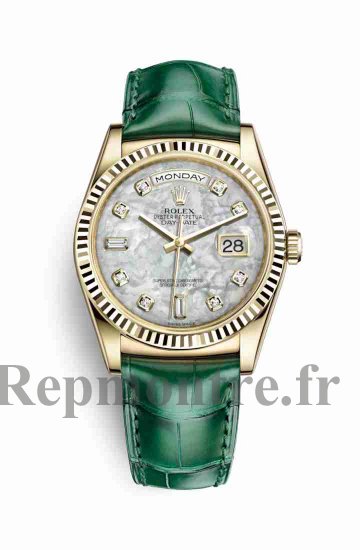 Réplique montre Rolex Day-Date 36 jaune 18 ct 118138 blancs serti de nacre Cadran m118138-0143 - Cliquez sur l'image pour la fermer