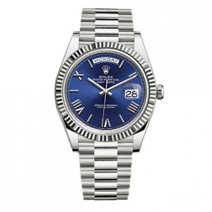 Réplique Rolex Day-Date 40 bleu Dial 18K Blanc Or automatique Montre