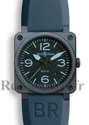 Réplique Bell & Ross BR 03-92 Ceramique bleue Montre - Cliquez sur l'image pour la fermer