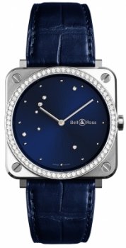 Réplique Bell & Ross Instruments BR S Diamond Eagle Diamonds Montre Femme Acier Inoxydable BRS-EA-ST-LGD / SCR