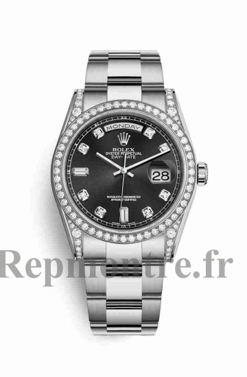 Réplique montre Rolex Day-Date 36 18 ct en blanc cosses de 118389 Noir en sertie de Cadran m118389-0027 - Cliquez sur l'image pour la fermer