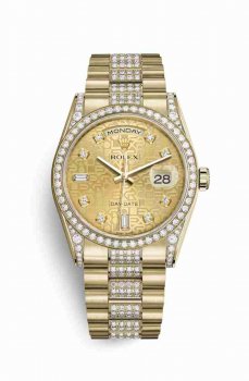 Réplique montre Rolex Day-Date 36 jaune 18 ct en semble de cosses 118388 m118388-0033