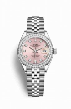 Réplique montre Rolex Datejust 28 Blanc Role en blanc 279384RBR Rose set Cadran m279384rbr-0003