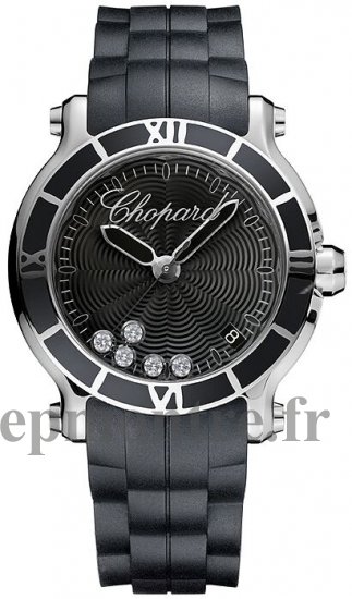 Chopard Happy Sport Round Quartz 36mm Dames Réplique Montre 278551-3002 - Cliquez sur l'image pour la fermer