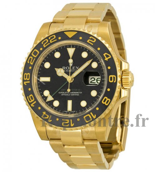 Réplique Rolex GMT Master II Cadran Noir Oyster Bracelet 18kt Or Jaune 116718BKSO - Cliquez sur l'image pour la fermer