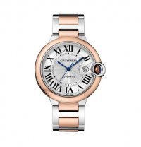 Replique Montre Cartier Ballon Bleu de Cartier Argent Dial 18kt Or Rose & Acier Unisex W2BB0034