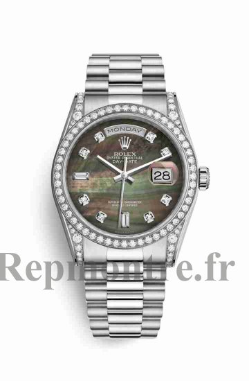 Réplique montre Rolex Day-Date 36 18 ct en blanc serti de 118389 m118389-0010 - Cliquez sur l'image pour la fermer