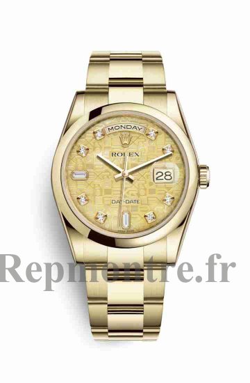 Réplique montre Rolex Day-Date 36 jaune 18 ct 118208 Nacre m118208-0138 - Cliquez sur l'image pour la fermer