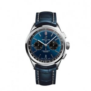 Replique Montre Breitling Premier B01 Chronographe 42 Acier inoxydable Bleue Dial AB0118221C1P1