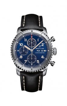 Replique Breitling Aviator 8 Chronograph 43 Cadran bleu Leather Strap Men's A13316101C1X3