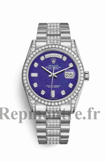 Réplique montre Rolex Day-Date 36 cerceaux en blanc sertie de 118389 m118389-0093 - Cliquez sur l'image pour la fermer