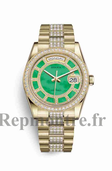 Réplique montre Rolex Day-Date 36 jaune 118348 Carrousel de jade m118348-0179 - Cliquez sur l'image pour la fermer