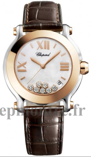 Chopard Happy Sport Round Quartz 36mm Dames Réplique Montre 278492-9004 - Cliquez sur l'image pour la fermer