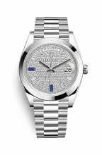 Réplique de montre Rolex Day-Date 40 228206 Saphirs paves Cadran m228206-0029
