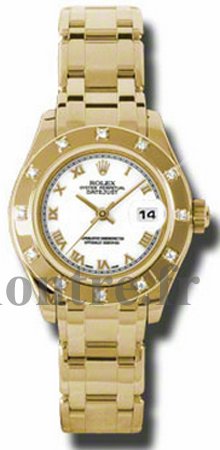 Rolex Datejust Pearlmaster 18k Jaune or Dames diamant Réplique Montre 80318 - Cliquez sur l'image pour la fermer