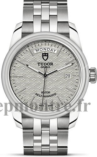 Réplique montre Tudor Glamour Day Date Acier Inoxydable / Argent Jacquard / Bracelet m56000-0003 - Cliquez sur l'image pour la fermer